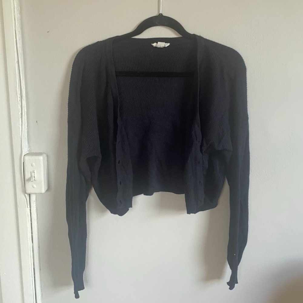 Navy Cropped Cardigan